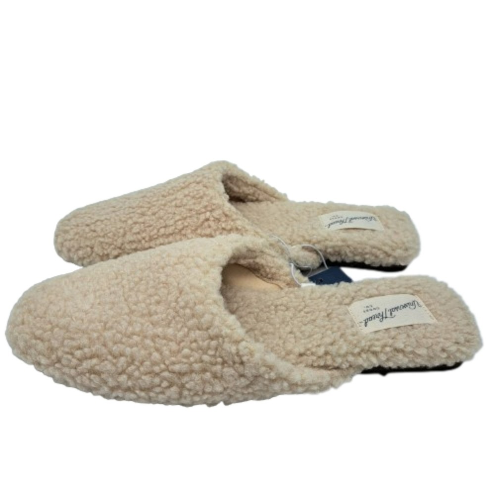 Universal Thread Womens Size 8.5 Margot Mules Cream White Slip On Sherpa Boucle